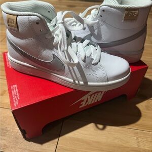 Nike Court Royale 2 MID  White and Gray High-Top Sneakers